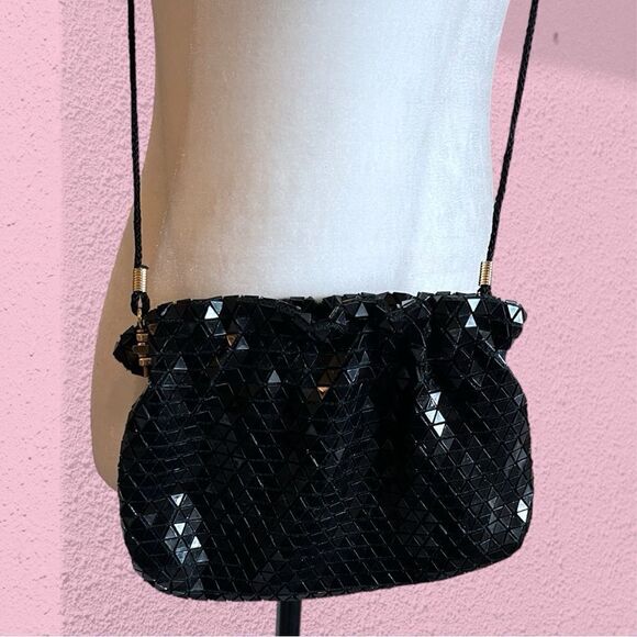 Vintage Artel black geometric evening bag - Picture 3 of 5